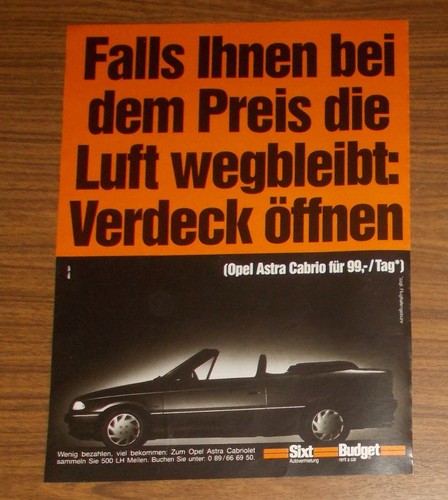Rare advertising opel astra - opel,